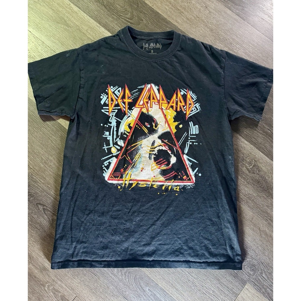 PreOwned Good Def Leppard Hysteria T Shirt Washed Black See Size Small